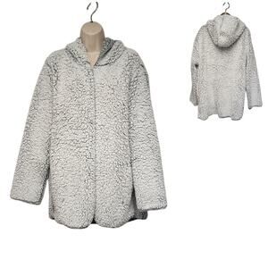 Victoria's Secret Fleece Gray Open Hooded Jacket Size 0/S